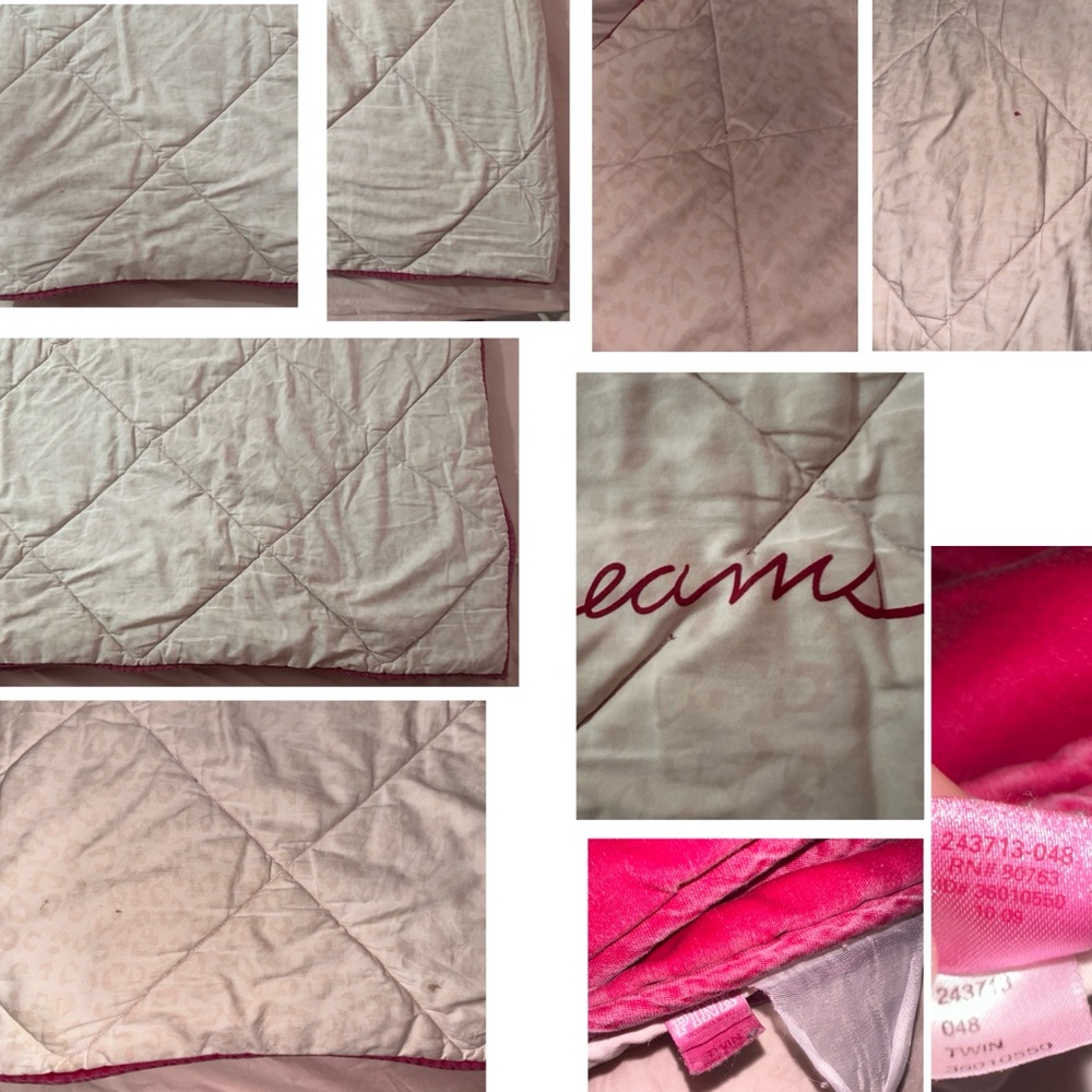 VINTAGE VICTORIA’S SECRET PINK “SO MUCH LOVE SO LITTLE TIME” QUILT - Picture 16 of 16